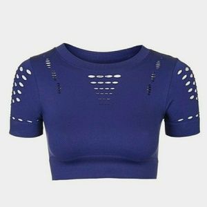 Seamless Keyhole Mesh Crop Top